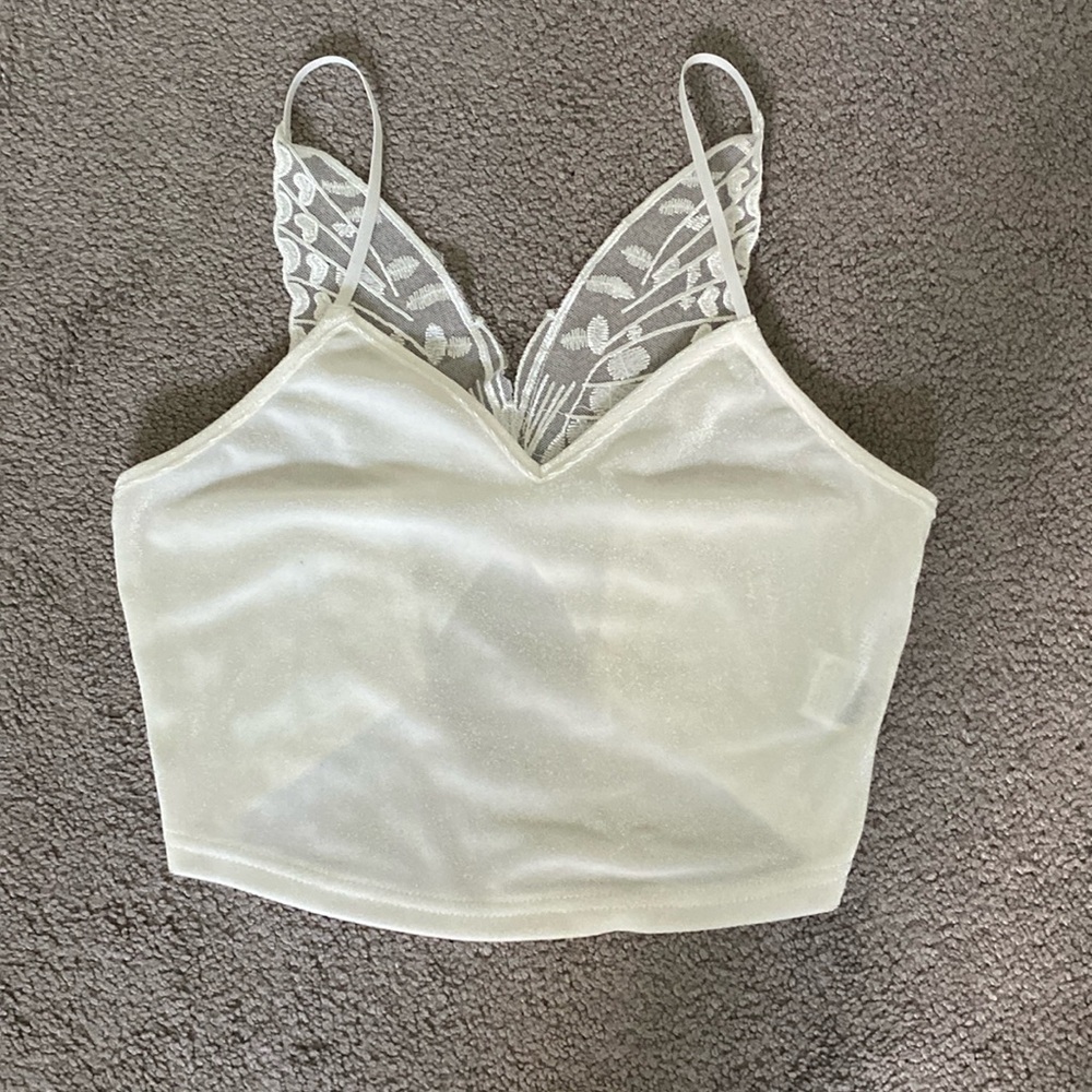 White butterfly tank top
